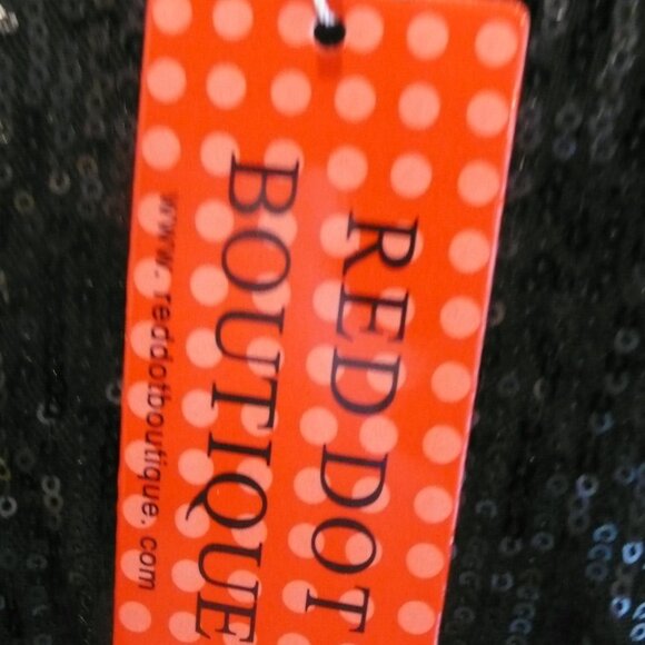 Red Dot Boutique Plus Size Long Sleeves Wrapped V Neck Sequins Dress - Picture 8 of 12